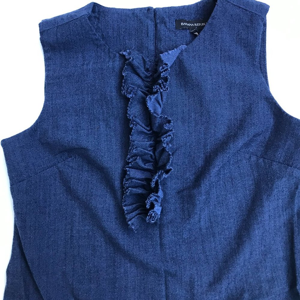 Banana Republic Ruffle Front Wool Blend Sleeveless Blouse Size S